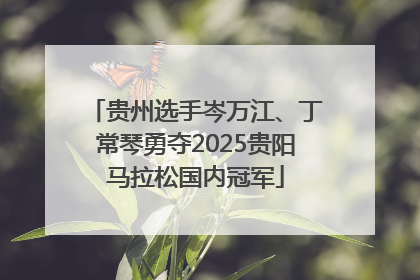 贵州选手岑万江、丁常琴勇夺2025贵阳马拉松国内冠军