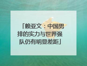 赖亚文：中国男排的实力与世界强队仍有明显差距