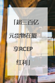 超三百亿元货物在厦享RCEP红利