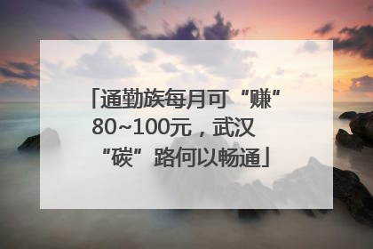 通勤族每月可“赚”80~100元，武汉“碳”路何以畅通