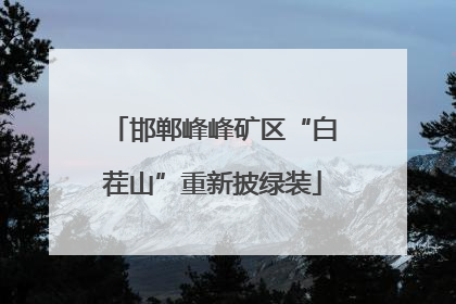 邯郸峰峰矿区“白茬山”重新披绿装