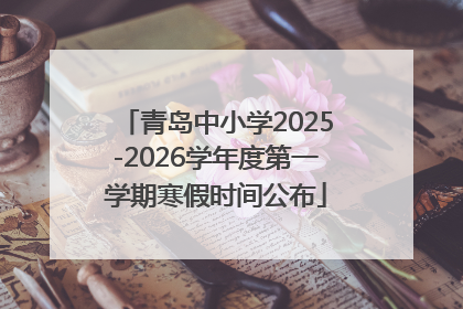 青岛中小学2025-2026学年度第一学期寒假时间公布
