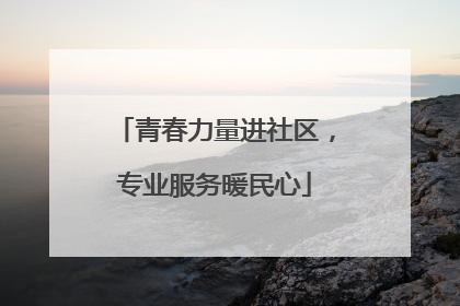 青春力量进社区，专业服务暖民心