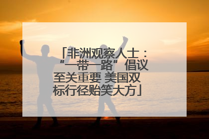 非洲观察人士：“一带一路”倡议至关重要 美国双标行径贻笑大方