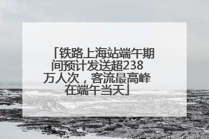 铁路上海站端午期间预计发送超238万人次，客流最高峰在端午当天