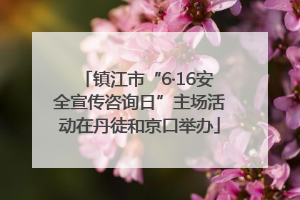 镇江市“6·16安全宣传咨询日”主场活动在丹徒和京口举办