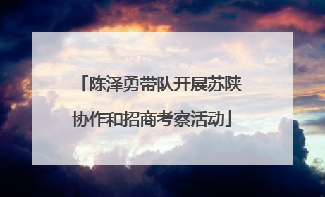 陈泽勇带队开展苏陕协作和招商考察活动