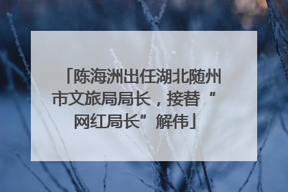 陈海洲出任湖北随州市文旅局局长，接替“网红局长”解伟