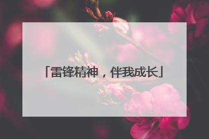 雷锋精神，伴我成长