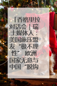 香格里拉对话会｜瑞士媒体人：美国施压盟友“极不理性” 欧洲国家无意与中国“脱钩断链”
