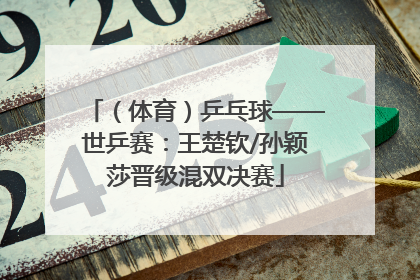 （体育）乒乓球——世乒赛：王楚钦/孙颖莎晋级混双决赛