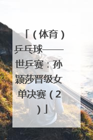 （体育）乒乓球——世乒赛：孙颖莎晋级女单决赛（2）
