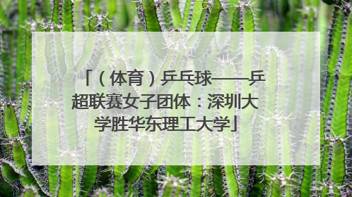 （体育）乒乓球——乒超联赛女子团体：深圳大学胜华东理工大学