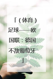 （体育）足球——欧国联：德国不敌葡萄牙
