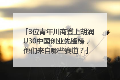 3位青年川商登上胡润U30中国创业先锋榜，他们来自哪些赛道？