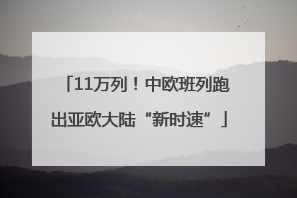 11万列！中欧班列跑出亚欧大陆“新时速”