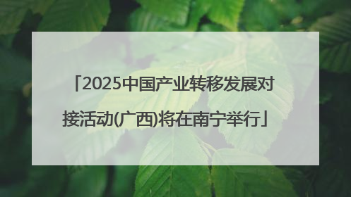 2025中国产业转移发展对接活动(广西)将在南宁举行
