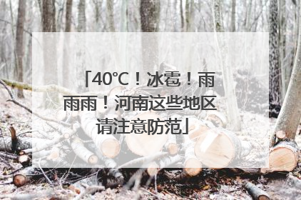 40℃！冰雹！雨雨雨！河南这些地区 请注意防范