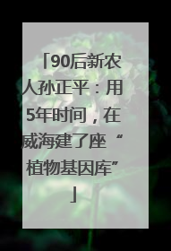 90后新农人孙正平：用5年时间，在威海建了座“植物基因库”